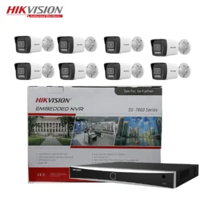 Hikvision 2/4/8MP Acusense Dual Light IP Bullet CCTV System 8ch Facial Recognition POE NVR Camera Kit with Night Vision Function