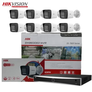 Hikvision 2MP/4MP/8MP Bullet Network Outdoor Camera High Quality Imaging POE Nvr Kit 2 SATA Interface H.265 Surveillance System